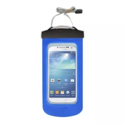 E-merse waterproof phone case in blue image.