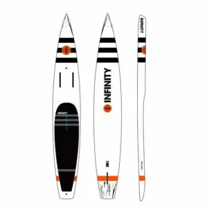 Infinity SUP whiplash front, bottom, and side view image