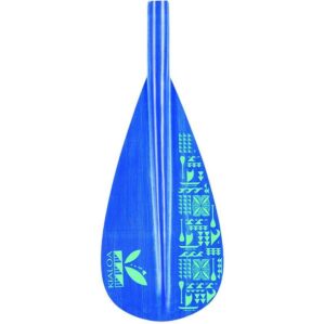 The durable and lightweight Kialoa Insanity paddle blade in Blue Tapa.print.