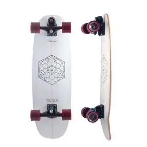 Carver Proteus skateboard with C7 black trucks.