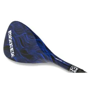 Puakea paddleboard paddle images with blue flame pattern.