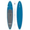 SIC Maui blue with black pad inflatable paddleboard with top, side, ad bottom.