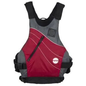 NRS Vapor life jacket front in red.