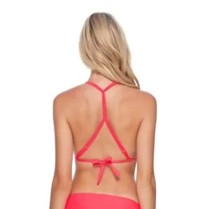 Body Glove Smoothies Oasis bikini top back with bradid straps in red image