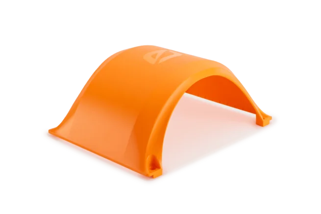 Future Motion OneWheel XR Fender in fluorescent orange.