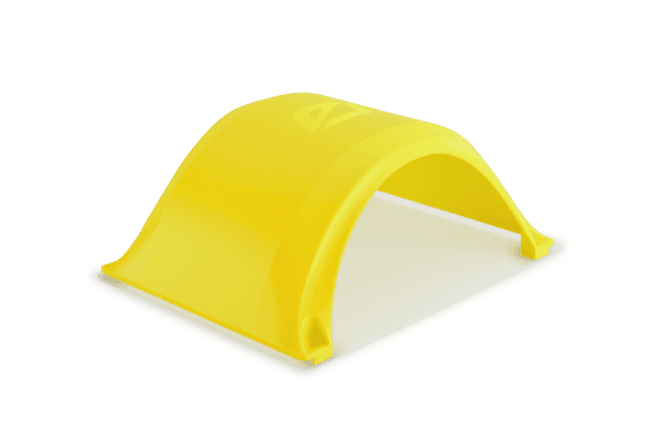 Future Motion OneWheel XR Fender in fluorescent yellow.