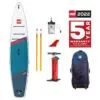 12'6 Red Sport Inflatable SUP and accessories. Available at riverbound sports in Tempe, Arizona.