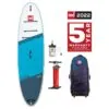 The Red Paddle Co Ride 10'8" inflatable paddle board, accessories,, and 5 year warranty logo. Available at Riverbound Sports SUP shop in Tempe, Arizona.