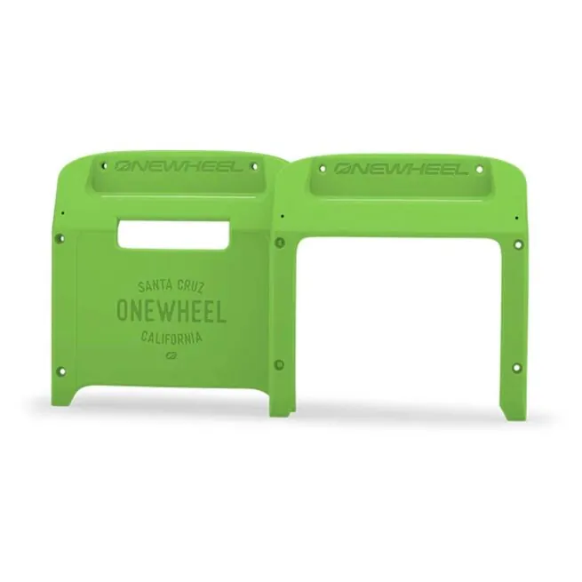 OneWheel XR bumpers in lime green by Future Motion. Available at authorized retailer, Riverbound Sports.