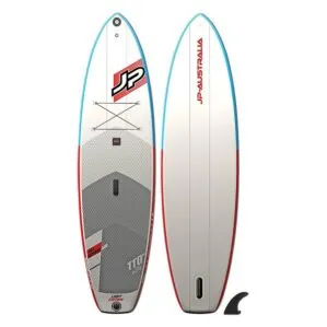 JP Australia LE inflatable paddleboard top, bottom, and fin.