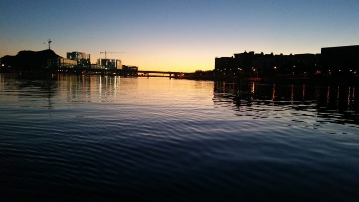 Tuesday night paddle at Tempe town Lake sunset