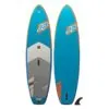 JP Australia SE front and back inflatable SUP in blue with grey deck pad.