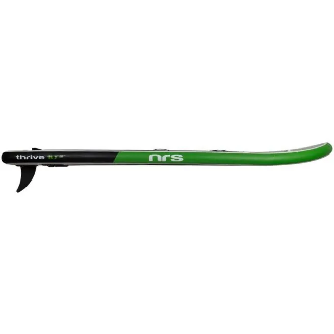 NRS Thrive 10'3" green inflatable SUP side with 9" fin.