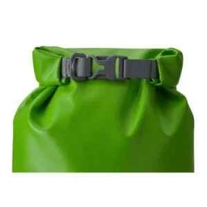 NRS Tuff Sack strap and buckle opening. on green bag.