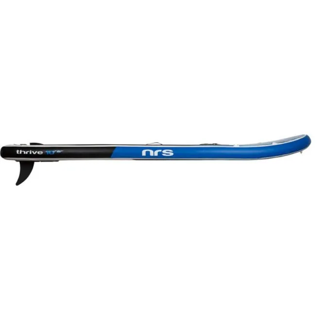 NRS Thrive 10'8" blue inflatable SUP side with 9" fin.