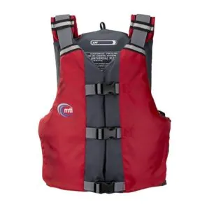 MTI APF Universal life jacket front in red.