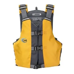 MTI APF Universal life jacket front in mango.