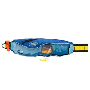 MTI fluid 2.0 waste belt life preserver PFD in both blue.