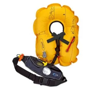 MTI fluid 2.0 waste belt life preserver PFD inflated.