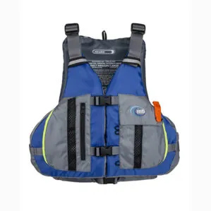 The MTI Solaris PFD in Blue Gray front view.