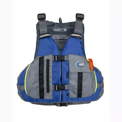 The MTI Solaris PFD in Blue Gray front view.