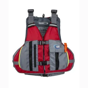 The MTI Solaris PFD in Red Gray front view.