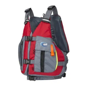 The MTI Solaris PFD in Red Gray side view.