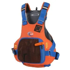 The MTI Vibe PFD in orange side view.