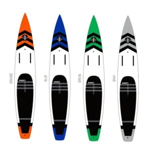 Infinity SUP 2018 Whiplash colors. Orange, Blue, Green, and Gray.