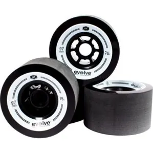Evolve 97mm street wheels with black hubs