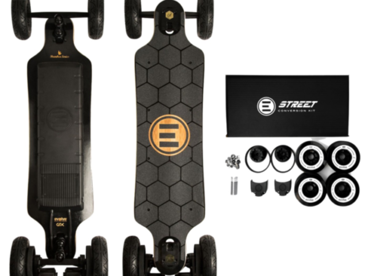 Evolve Bamboo GTX 電動スケートボード＆専用バック タイヤ2種類 bamboo_gtx_2in1_Riverbound-