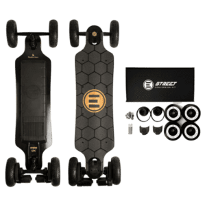 Evolve GTX 2N1 electric skateboard top and bottom view