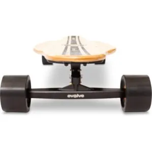 Evolve One Series Bamboo electric skateboard front view at Riverbound Sports