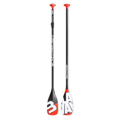 Black Project SUP carbon paddle with white and red blade detail.