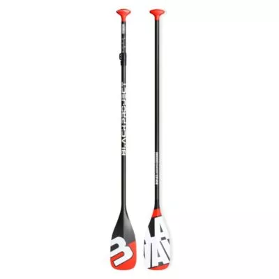 Black Project SUP carbon paddle with white and red blade detail.