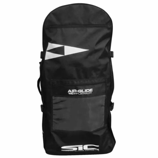 The front side of the SIC Maui inflatable roller bag with the SIC logo.