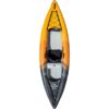 The top view of the Aquaglide single person inflatable Deschutes 110 kayak. available at Riverbound Sports.