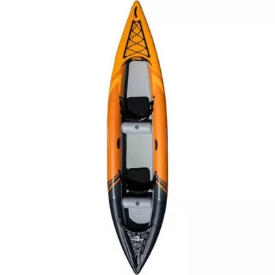 The top view of the Aquaglide 2 person inflatable Deschutes 145 kayak. available at Riverbound Sports.