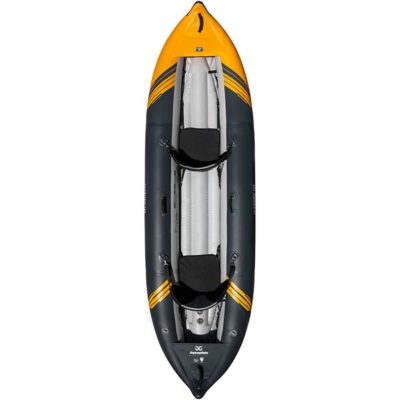 The top view of the Aquaglide tandem person inflatable McKenzie 125 kayak. available at Riverbound Sports.