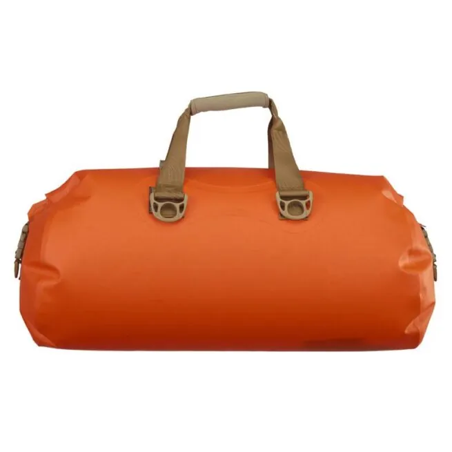 Side view of the Watershed Yukon Orange Duffel Dry Bag available at Riverbound Sports Paddle Company.