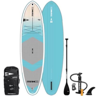 2021 SIC Maui TAO 10'6: inflatable SUP package with teal board.