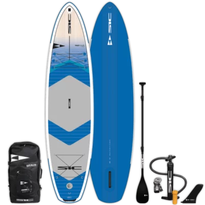 SIC TAO inflatable 11' iSUP in blue with package.