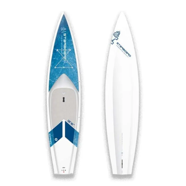 2021 Starboard Tour 12'6" in Lite Tech construction. White with blue deck.