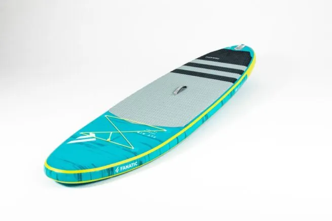 Fanatic SUP Fly Air Premium deck from the front of the board.