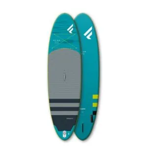 Fanatic SUP Fly Air Premium board deck and bottom image.