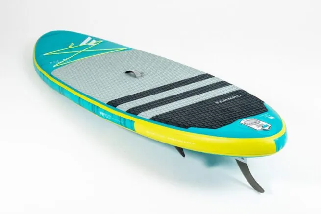 Fanatic SUP Fly Air Premium deck from the back of the board.