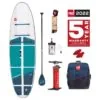 Red Paddle 9'6" Compact inflatable SUP package with 5 year warranty logo. Available at Riverbound Sports store in Tempe, Arizona.