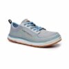 Astral Brewess in stone gray with light blue laces.