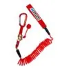 Hi-Vis red Badfish Re'Leash coiled river style lease with quick release available at Riverbound Sports in Tempe, Arizona.