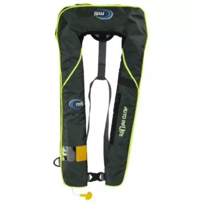 MTI Netune inflatable life jacket in midnight green available at Riverbound Sports in Tempe, Arizona.